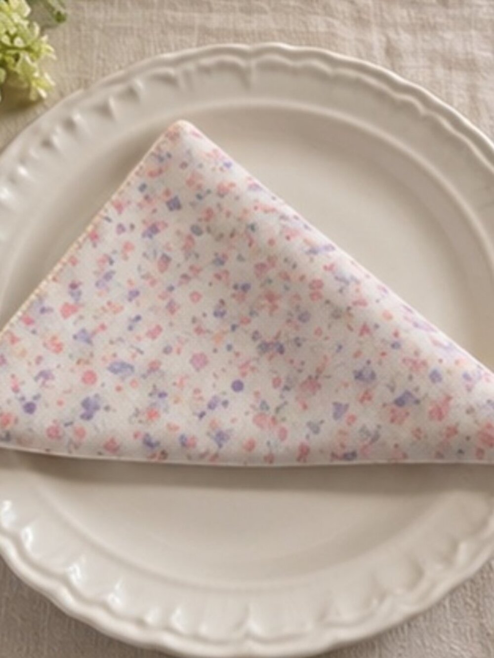 Vintage Floral Cloth Napkins Set of 4 Pink Purple Cottagecore 13x13